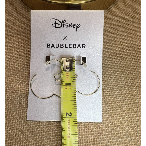 Disney Baublebar MICKEY MOUSE Gold Tone Hoop Earrings- Brand New - Picture 3 of 8